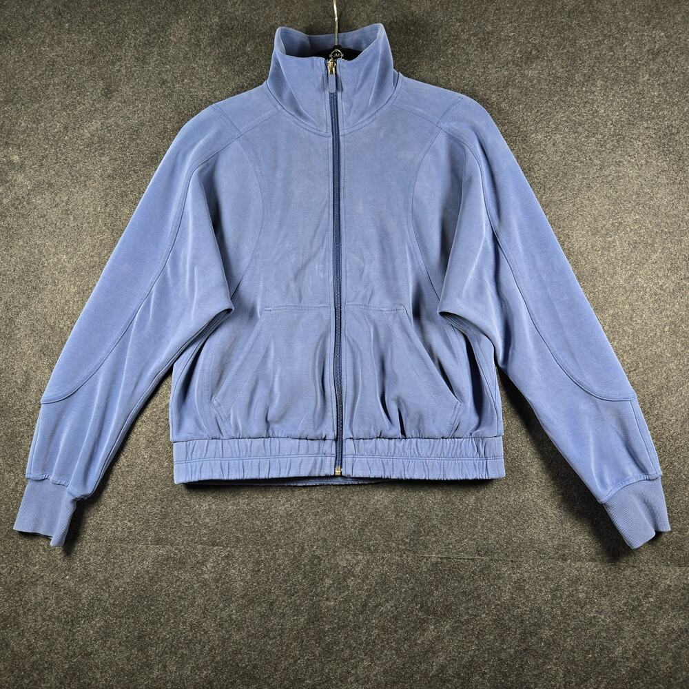 Lululemon Brushed Softstreme Funnel Neck Zip Up Size 4 Pitch Blue Pristine Cond